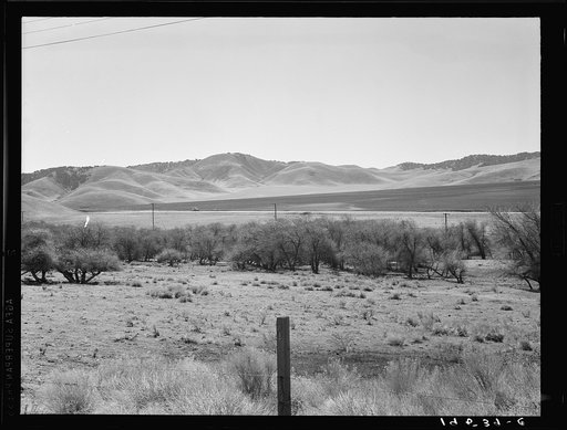 Untitled photo, possibly related to: U.S. 99 on ridge over Tehachapi Mountains. Heavy truck route between Los Angeles and San Joaquin Valley over which migrants travel back and forth. California