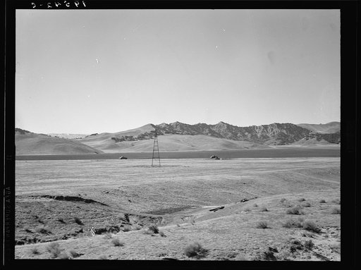 Untitled photo, possibly related to: U.S. 99 on ridge over Tehachapi Mountains. Heavy truck route between Los Angeles and San Joaquin Valley over which migrants travel back and forth. California