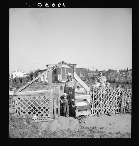 Untitled photo, possibly related to: Highway City, California. Near Fresno. See General caption. Also 19553 for complete caption. Family from Oklahoma