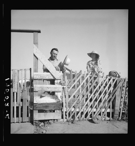 Untitled photo, possibly related to: Highway City, California. Near Fresno. See General caption. Also 19553 for complete caption. Family from Oklahoma
