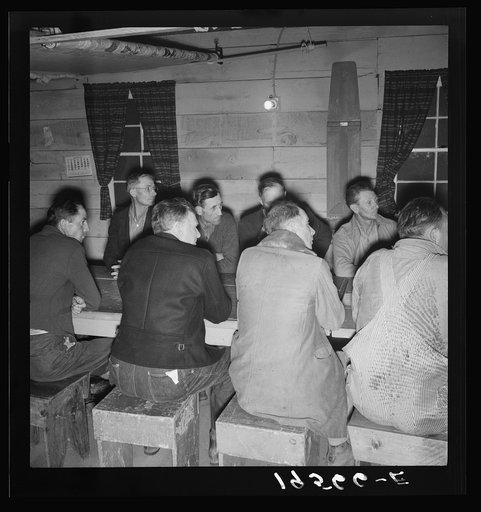 Untitled photo, possibly related to: Farm Security Administration (FSA) camp for migratory agricultural workers. Farmersville, California. Meeting of the camp council