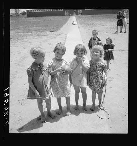 Untitled photo, possibly related to: Tulare County. Farm Security Administration (FSA) camp for migrant agricultural workers. Children who attend nursery school. California. Farmersville camp