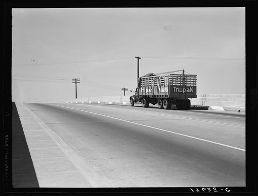 Between Tulare and Fresno. Overpass on U.S. 99. California. See general caption