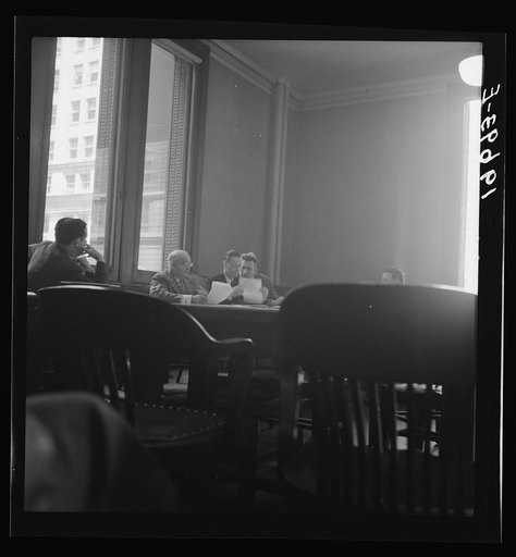 Committee of Chicago board of aldermen in city hall. Chicago, Illinois