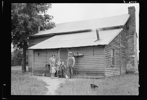 Tobacco sharecroppers and family at back of their house. Person County, North Carolina