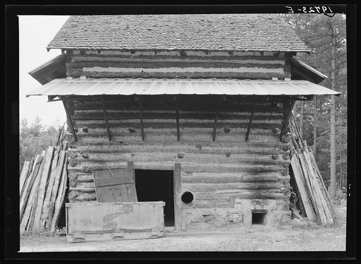 Tobacco barn ready for "putting in". Person County, North Carolina