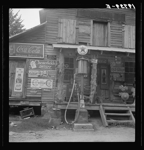 Untitled photo, possibly related to: Daughter of white tobacco sharecropper at country store. Person County, North Carolina