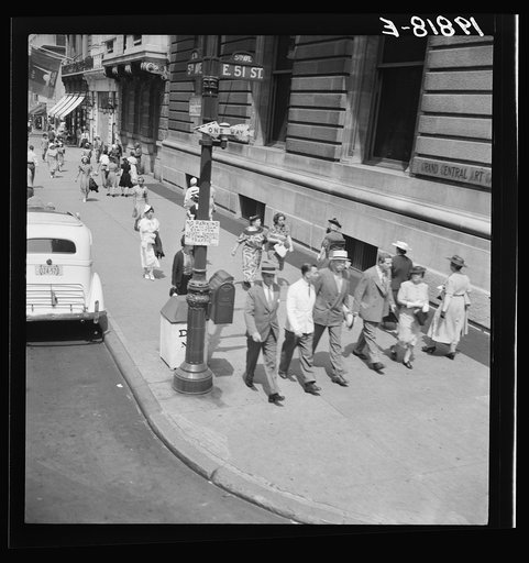 Untitled photo, possibly related to: Traffic on Fifth Avenue approaching 57th Street on a summer afternoon. New York City