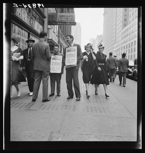 New York City. Four firms on 42nd Street in block east of Fifth Avenue were being picketed in this manner on this afternoon