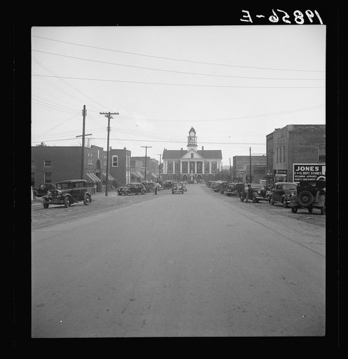 Untitled photo, possibly related to: Main street, Saturday afternoon. Pittsboro, North Carolina