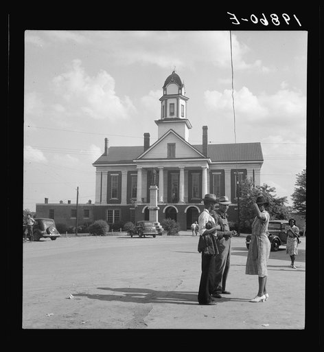 Courthouse, Pittsboro, North Carolina. Note ever present Confederate States of America monument