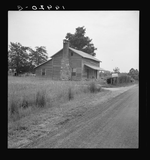Tobacco sharecropper's house. White family. Rural rehabilitation clients.  Whitfield family. Near Gordonton, North Carolina