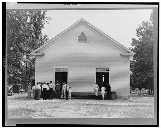 Congregation entering church. Wheeley's Church. Person County, North Carolina