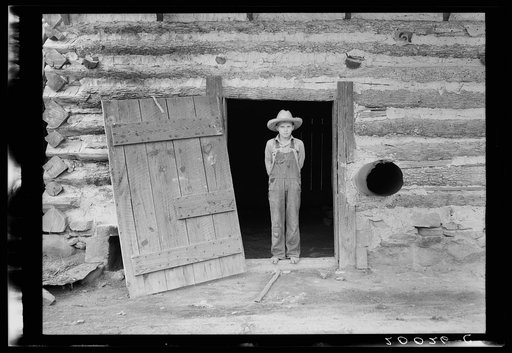 Untitled photo, possibly related to: Ten year old son of tobacco sharecropper can do a "hand's work" at tobacco harvest time. Granville County, North Carolina