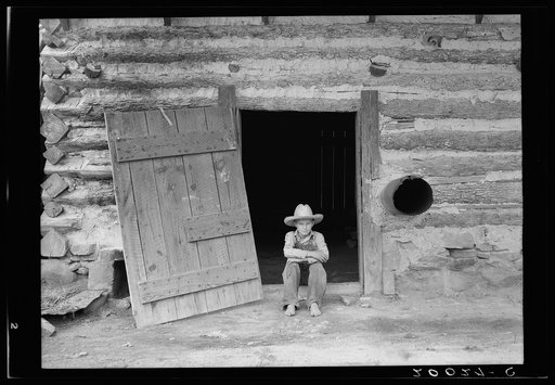 Untitled photo, possibly related to: Ten year old son of tobacco sharecropper can do a "hand's work" at tobacco harvest time. Granville County, North Carolina