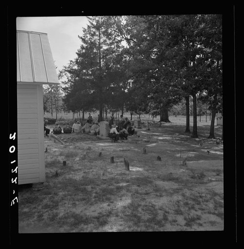 Untitled photo, possibly related to: Tombstone in a red clay Negro cemetery. Person County, North Carolina