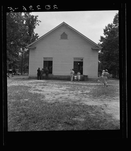 Congregation entering church. Wheeley's Church. Person County, North Carolina
