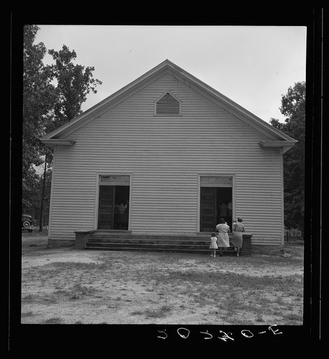 Untitled photo, possibly related to: Congregation entering church. Wheeley's Church. Person County, North Carolina