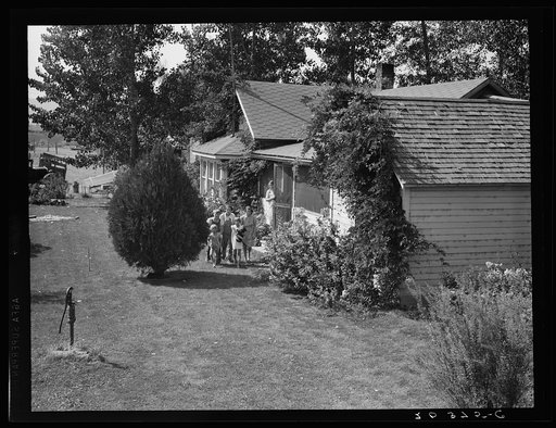 Untitled photo, possibly related to: Washington, Yakima Valley, near Wapato. One tenant purchase program (Farm Security Administration) client, Jacob N. Schrock. This family with eight children had lived for twenty-five years on a rocky, rented farm in this valley. They now own forty eight acres of 