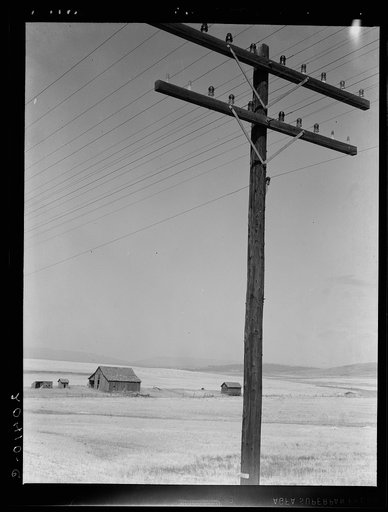 Washington, Klickitat County, near Goldendale, on U.S. 97. Abandoned farm in wheat country