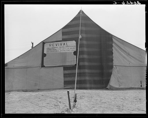 Untitled photo, possibly related to: Washington, Yakima. Sumac Park. Revival meetings are held in Yakima shacktown