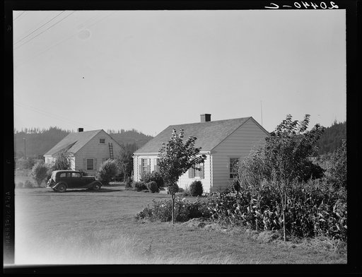 Untitled photo, possibly related to: Washington, Cowlitz County, Longview. On the Longview homesteads (Farm Security Administration) initiated in 1934. A project of sixty units where practically all are employed in one large lumber mill
