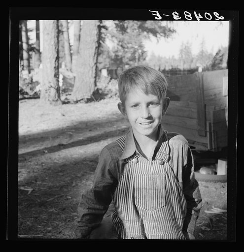 Untitled photo, possibly related to: Oregon, Marion County, near West Stayton. Bean picker's child. Just arrived from near Joplin, Missouri. Question: "Why did you leave there?" Answer: "We couldn't make it."