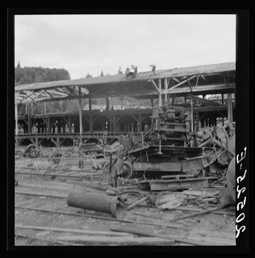 Untitled photo, possibly related to: Dismantling the Mumby Lumber Mill after thirty five years operation. Malone, western Washington. See general caption number 39