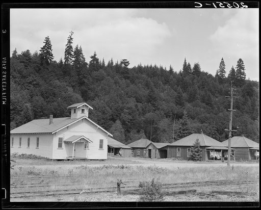The church closed when the mill closed, but the houses are again occupied in the abandoned mill village. Washington, Grays Harbor County, Malone. General caption number 39