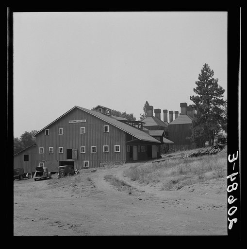 Oregon. Josephine County, near Grants Pass. Hop shed, kilns beyond. See general caption number 45-1