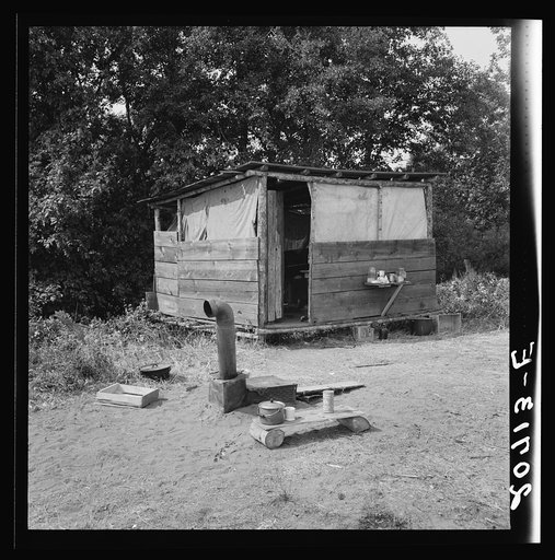 Oregon, Josephine County, near Grants Pass. A row of shelters like this for hop pickers' families. General caption number 45
