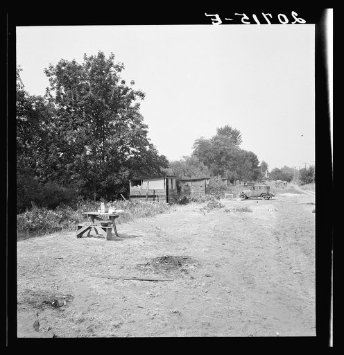 Untitled photo, possibly related to: Oregon, Josephine County, near Grants Pass. A row of shelters like this for hop pickers' families. General caption number 45