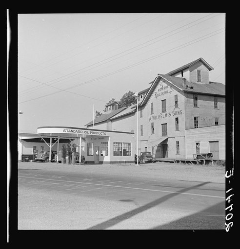 Oregon, Monroe, Benton County. The Wilhelm mill closed ten years ago and service station "used to be quite a trading center around here until they had good roads."