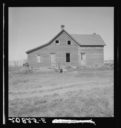 Untitled photo, possibly related to: Close-up view of abandoned dry land farmhouse in Columbia Basin. Washington, Grant County, one mile east of Quincy. See general caption number 35