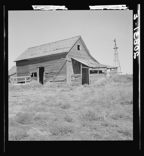 Untitled photo, possibly related to: Close-up view of abandoned dry land farmhouse in Columbia Basin. Washington, Grant County, one mile east of Quincy. See general caption number 35