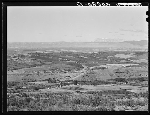 Untitled photo, possibly related to: Looking down on part of the Valley, approximately six miles from Yakima. Washington, Yakima Valley. See general caption number 33