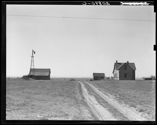 Abandoned farmhouse in the Columbia Basin. The land of this farm is still used for dry land grain farming, but is operated on a lease. The original homesteader has left. [Washington], Grant County, one mile east of Quincy. See general caption number 35