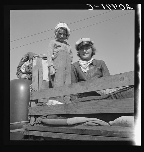 Part of family come for work in potatoes. Tulelake, Siskiyou County, California. Left their home in Turkey, Texas, November, 1938. Picked cotton in Arizona till March. Picked fruit in Oregon till June. Picked prunes in Idaho till September 15th