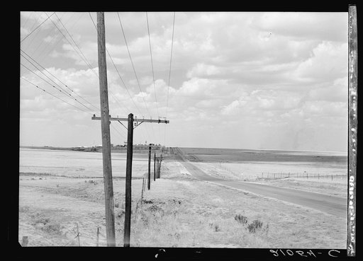 Great Plains and highway north of Amarillo, Texas