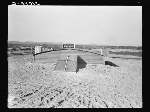 Untitled photo, possibly related to: Friends basement church built May, 1939. Dead Ox Flat, Malheur County, Oregon. General caption number 67