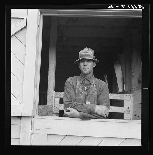 Untitled photo, possibly related to: Mr. Granger, seen in doorway of his new barn. Yamhill County, Willamette Valley, Oregon. Yamhill farms FSA (Farm Security Administration) project. General caption number 57