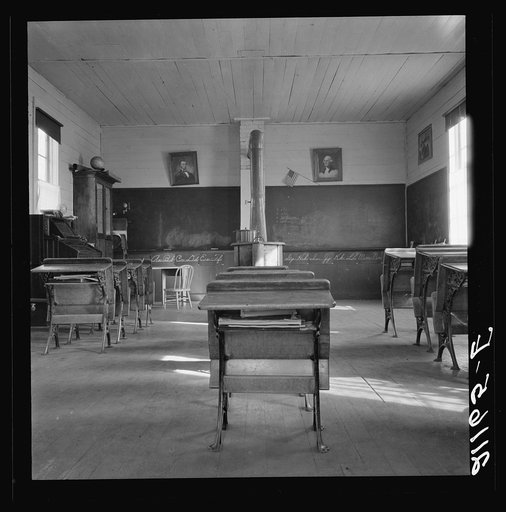 Interior of eastern Oregon one-room county school. Seven pupils enrolled. 8:45 a.m. Between Pleasant Valley and Durkee, Baker County, Oregon