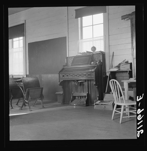 8:45 a.m. Interior of the eastern Oregon one-room county school. Seven pupils enrolled. Between Pleasant Valley and Durkee, Baker County, Oregon