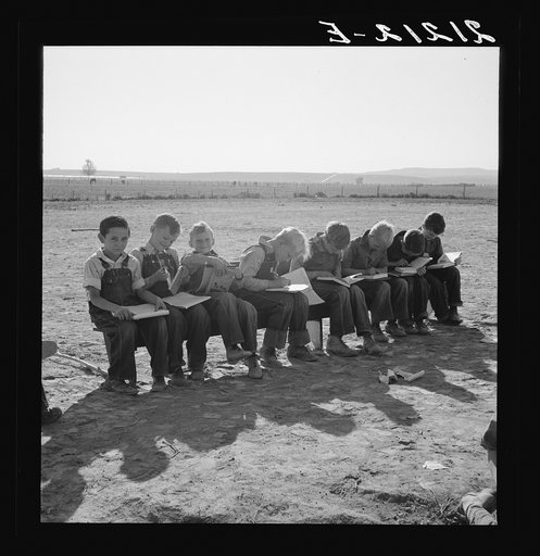 Eight boys at Lincoln Bench School. Born in six states. Near Ontario, Malheur County, Oregon. General caption number 69