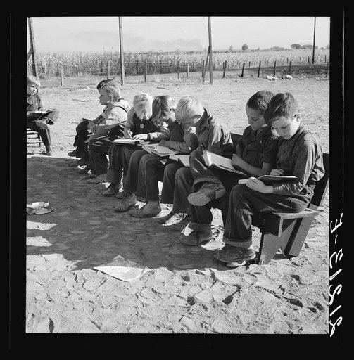 Eight boys at Lincoln Bench School. Born in six states. Near Ontario, Malheur County, Oregon. General caption number 69