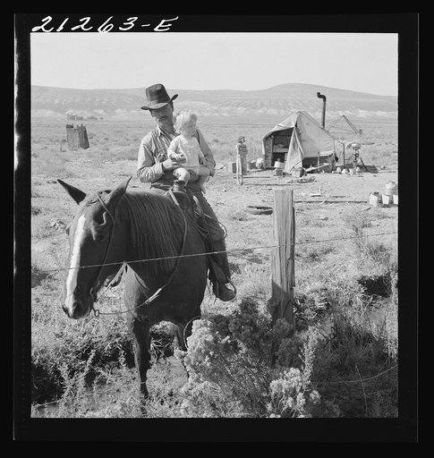 The Fairbanks family has moved to three different places on the project in one year. Willow Creek area, Malheur County, Oregon. General caption number 66