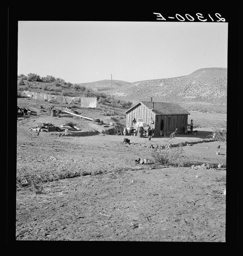 Untitled photo, possibly related to: The fartherest house up Cow Hollow. Family came from Oklahoma. Malheur County, Oregon
