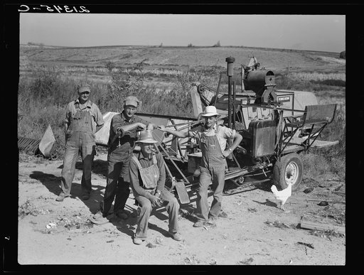Stephen brothers. Joe, Jim, Eugene, Fred. All from Nebraska. All good farmers. Their combine purchased by FSA (Farm Security Administration) cooperators loan. Nyssa Heights district, Malheur County, Oregon