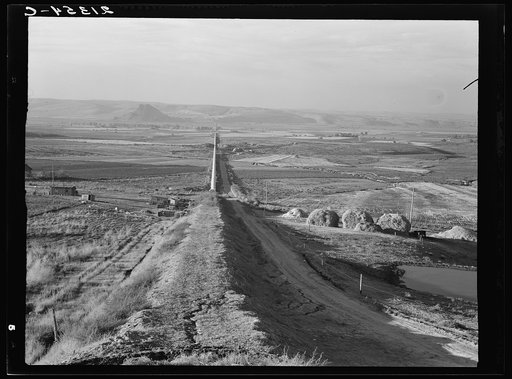 Untitled photo, possibly related to: Siphon--the world's longest--which carries water five miles to Dead Ox Flat. It is eight feet in diameter. Malheur County, Oregon
