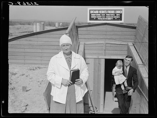 Mrs. Wardlow after church services. Dead Ox Flat, Malheur County, Oregon